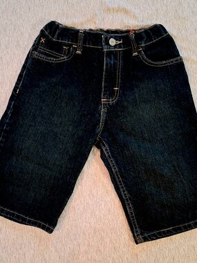 Wrangler Boys Dark Wash Blue Denim Jean Shorts Kids Size 12